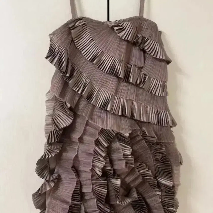 [BUNJANG] COS HM Ruffle Satin See-through Mesh Dress / 코스 hm 러플 새틴 시스루 매쉬 원피스 휴양지룩 옷 파티복