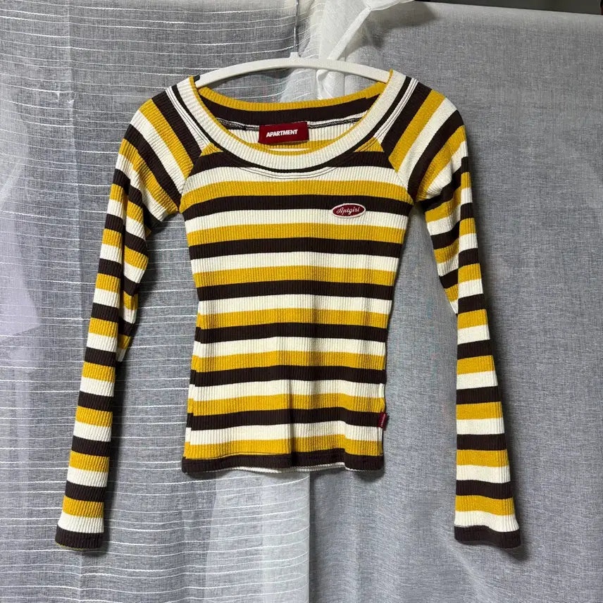 [BUNJANG] Apartment Striped Long Sleeve Shirt / 아파트먼트 스트라이프 롱슬리브