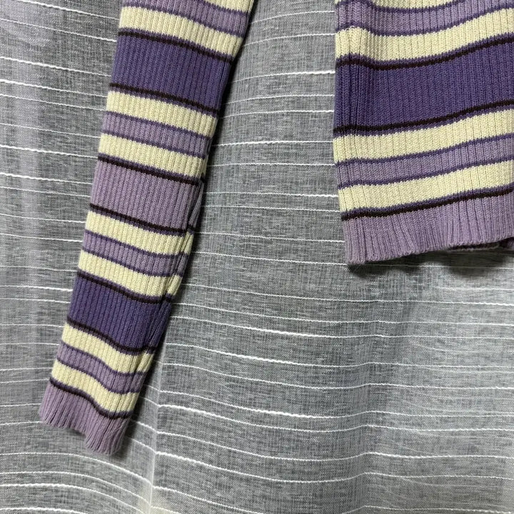 [BUNJANG] Apartment Striped Cardigan Purple S Size / 아파트먼트 스트라이프 가디건 보라색 S사이즈