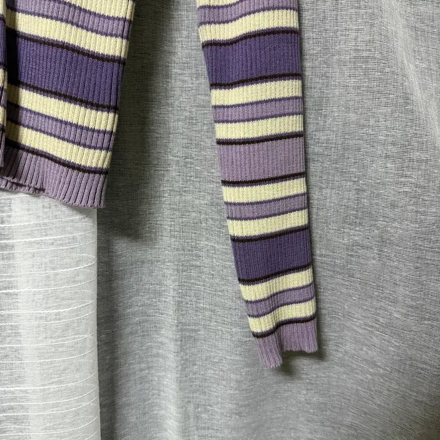 [BUNJANG] Apartment Striped Cardigan Purple S Size / 아파트먼트 스트라이프 가디건 보라색 S사이즈
