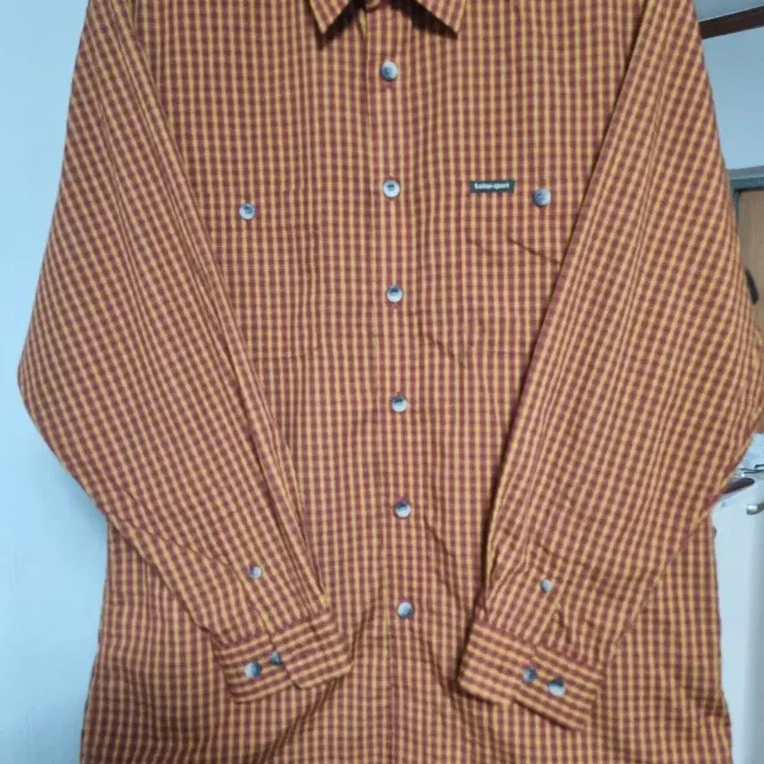[BUNJANG] Kolon Sport Checked Long Sleeve Shirt (Size 100) / (세탁 완료)코오롱스포츠 체크 긴팔 셔츠 100사이즈