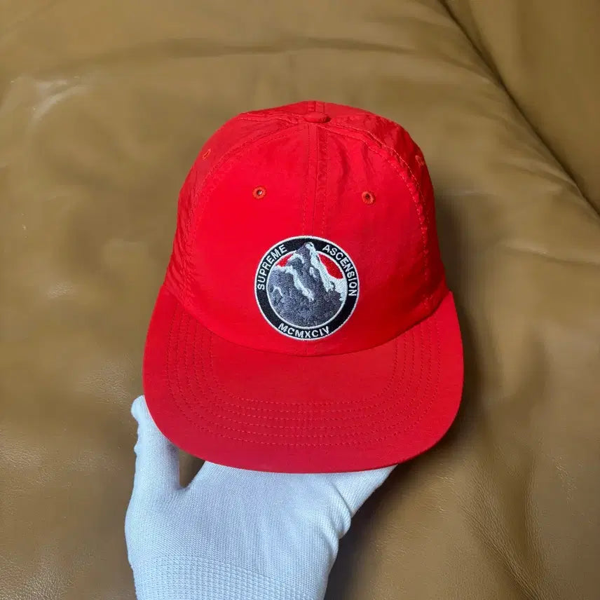 [BUNJANG] Supreme 6-Panel Ball Cap Hat Snow Mountain Red / 슈프림 6패널 볼캡 모자 설산 레드