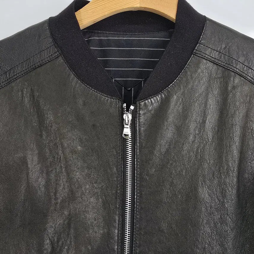 [BUNJANG] T.I FOR MEN Lambskin Leather Jacket Black 95 / 티아이포맨 T.I FOR MEN 양가죽 레더 자켓 블랙 95