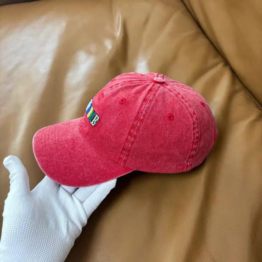[BUNJANG] Supreme 6-Panel Ball Cap Pigment Washed Red / 슈프림 6패널 볼캡 모자 피그먼트 워시드 레드 멀티 컬러 로고