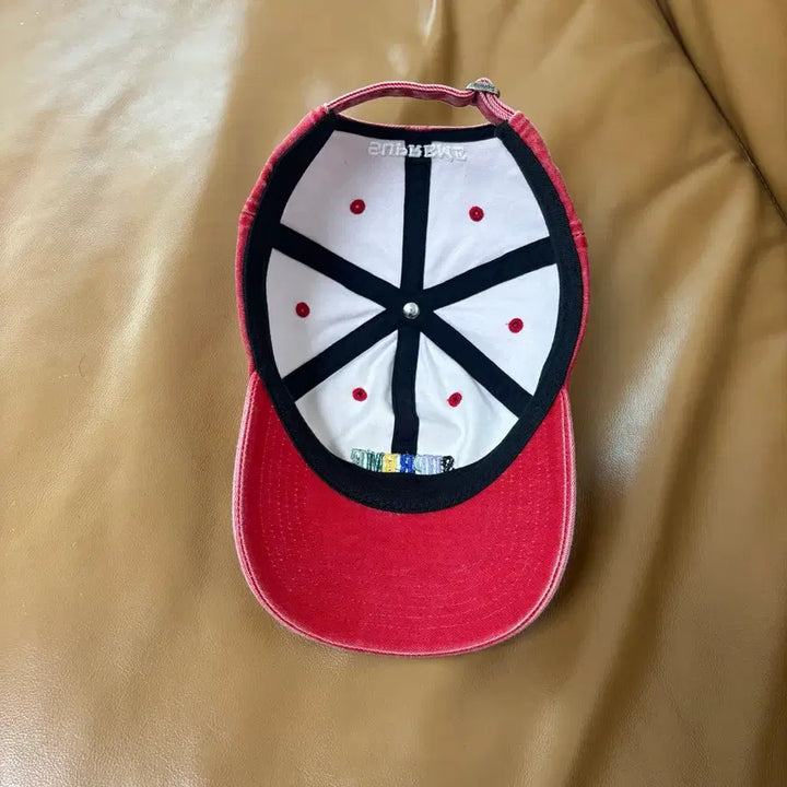 [BUNJANG] Supreme 6-Panel Ball Cap Pigment Washed Red / 슈프림 6패널 볼캡 모자 피그먼트 워시드 레드 멀티 컬러 로고
