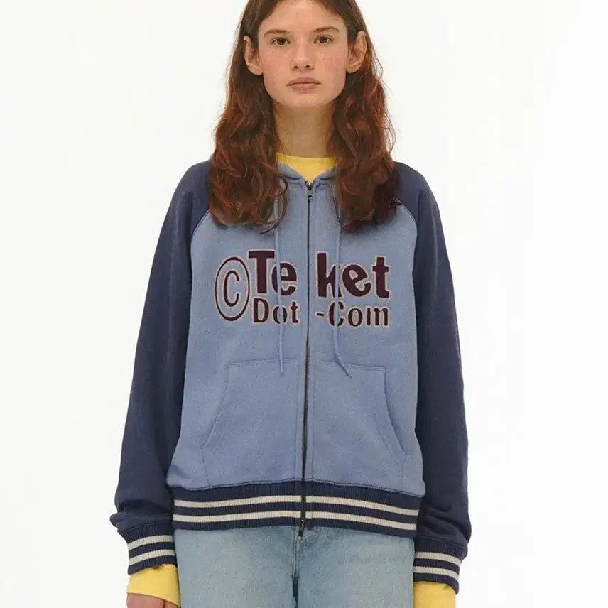 [BUNJANG] Teket Tilted Zip-Up Hoodie / (미착용)테켓 후드집업Tilted Zip-Up Hoodie Blue