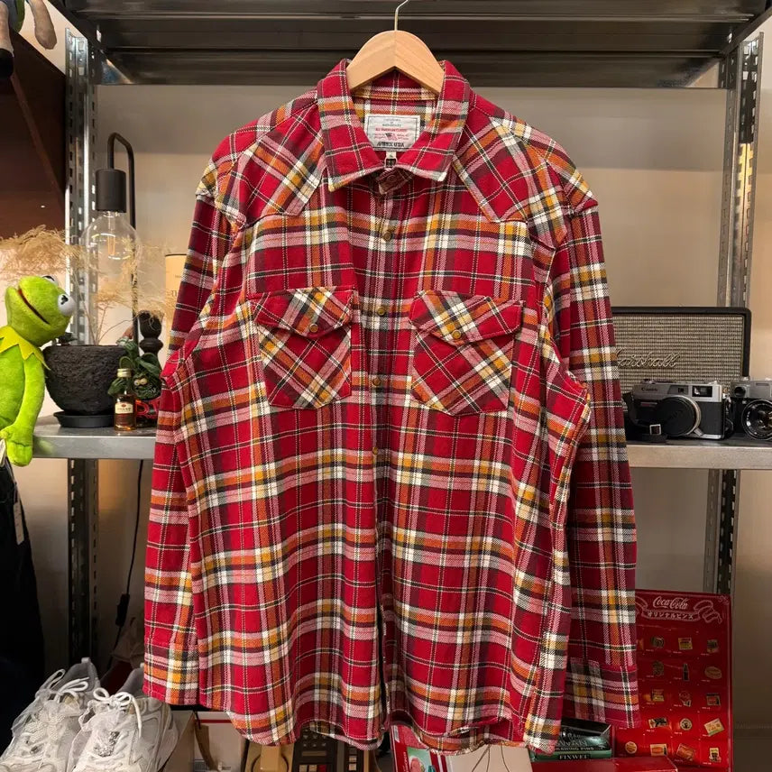[BUNJANG] AVIREX Western Check Shirt / 아비렉스 웨스턴 체크 셔츠 2XL 3XL