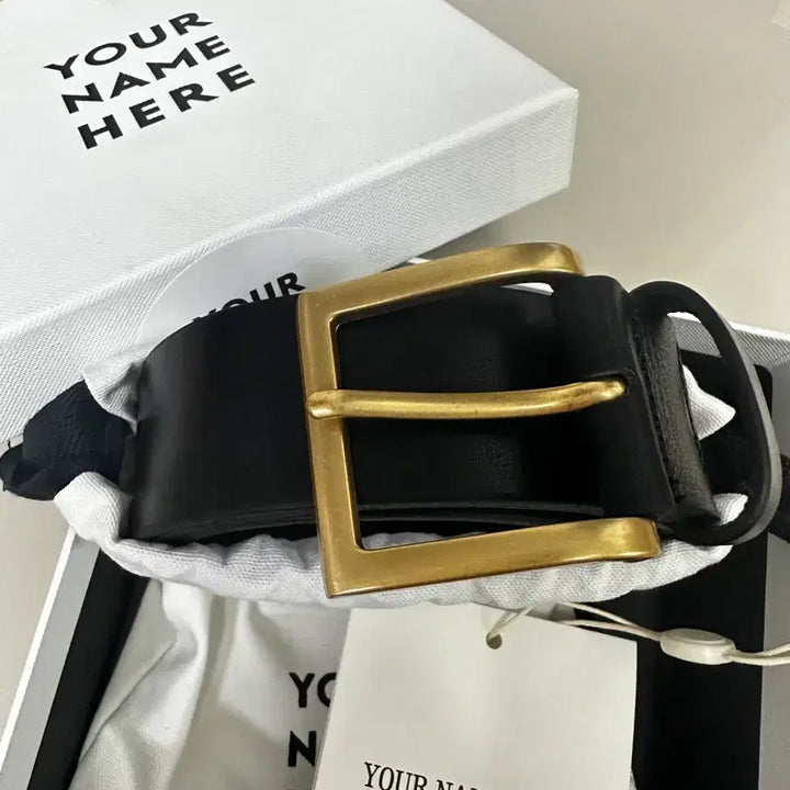 [BUNJANG] Your Name Here Square Cowhide Leather Belt / 유어네임히얼 벨트 새상품 유네미 스퀘어 소가죽 벨트