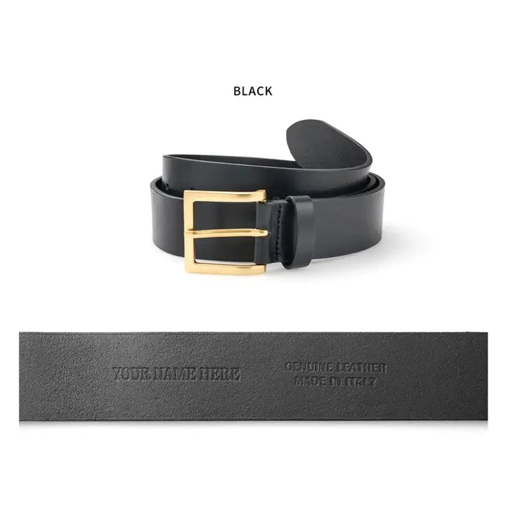 [BUNJANG] Your Name Here Square Cowhide Leather Belt / 유어네임히얼 벨트 새상품 유네미 스퀘어 소가죽 벨트