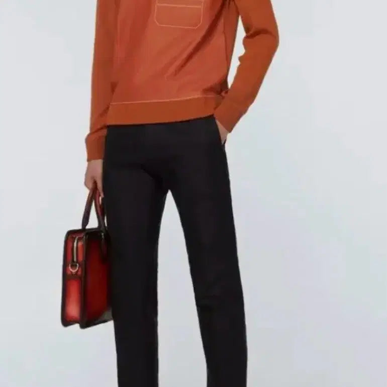 [SOLD OUT] Berluti 오렌지 레더/니트 스웨터