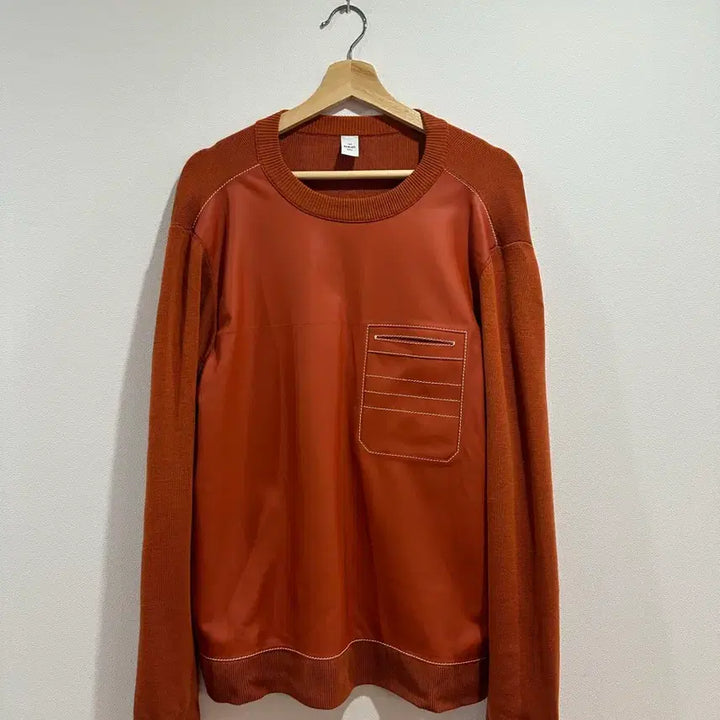 [SOLD OUT] Berluti 오렌지 레더/니트 스웨터