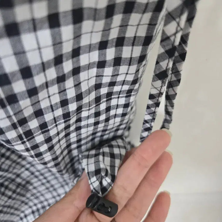 [BUNJANG] Cutout Long Checkered Dress / 체크 컷아웃 롱 원피스
