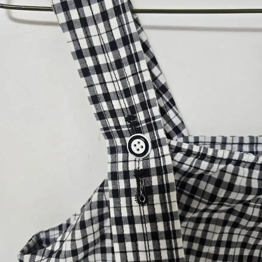 [BUNJANG] Cutout Long Checkered Dress / 체크 컷아웃 롱 원피스