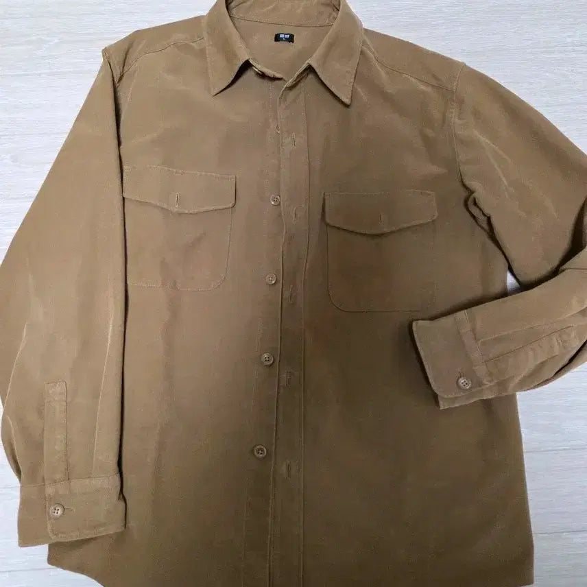 [BUNJANG] Uniqlo Shirt Jacket, Size 105, Khaki / 유니클로 셔츠 자켓 105사이즈 황토색
