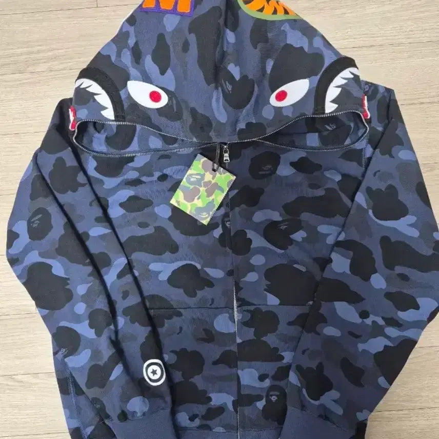 [BUNJANG] BAPE Color Camo Shark Full Zip Hoodie Navy M / [정품/새상품]베이프 컬러 카모 샤크 풀 집업 후드 청계 네이비 m