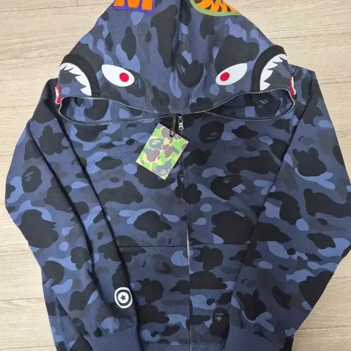 [BUNJANG] BAPE Color Camo Shark Full Zip Hoodie Navy M / [정품/새상품]베이프 컬러 카모 샤크 풀 집업 후드 청계 네이비 m