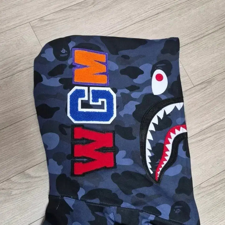 [BUNJANG] BAPE Color Camo Shark Full Zip Hoodie Navy M / [정품/새상품]베이프 컬러 카모 샤크 풀 집업 후드 청계 네이비 m