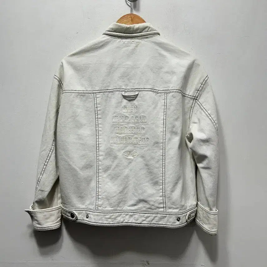 [BUNJANG] NBA New Orleans Pelicans White Denim Jacket / NBA 뉴올리언스 펠리컨스 화이트 데님 자켓