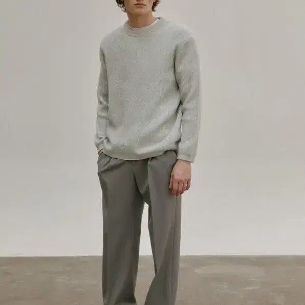 [BUNJANG] JILLSTUART NEW YORK Drop Shoulder Two-Tone Round Neck Knit Sweater / 질스튜어트뉴욕/ 드롭숄더 투톤 라운드넥 니트/ S size