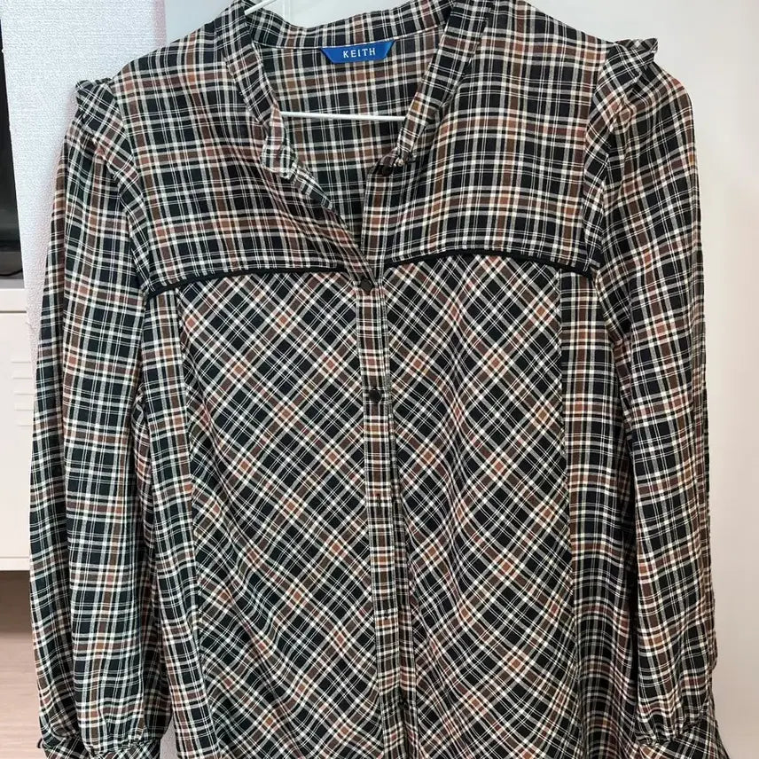 [BUNJANG] KEITH Check Blouse Shirt / KEITH 체크 블라우스 셔츠