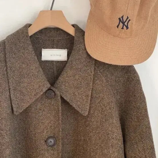 [BUNJANG] Airing Market Flare Fit Herringbone Handmade Coat / 아이링마켓 플레어핏 헤링본 핸드메이드코트
