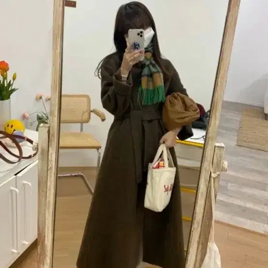 [BUNJANG] Airing Market Flare Fit Herringbone Handmade Coat / 아이링마켓 플레어핏 헤링본 핸드메이드코트