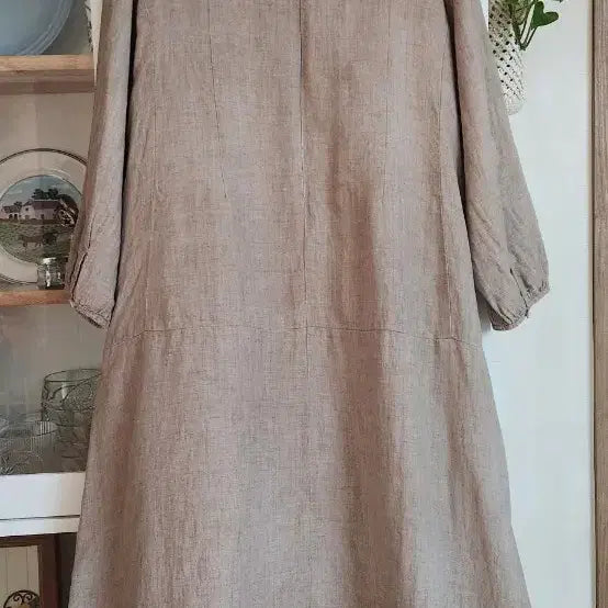 [SOLD OUT] 이새 린넨 원피스 7부 소매 루즈핏 93-97-162(08)