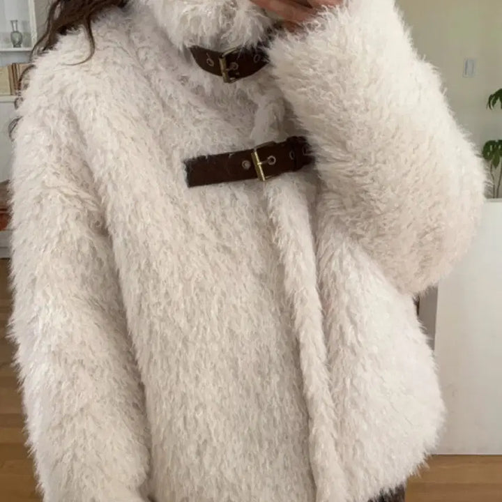 [BUNJANG] Kamwave Ivory Boucle Fur Jacket / 캄웨이브) 아이보리 퍼자켓