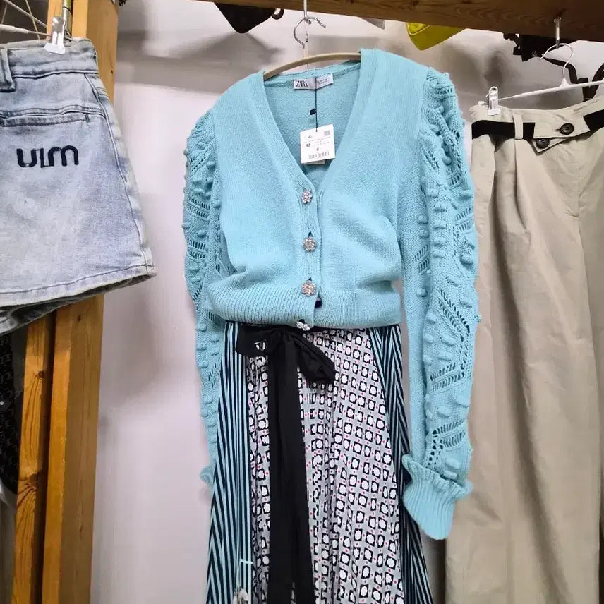 [BUNJANG] Zara Crochet Jewel Button Cardigan / 자라 크로쉐 보석단추 가디건