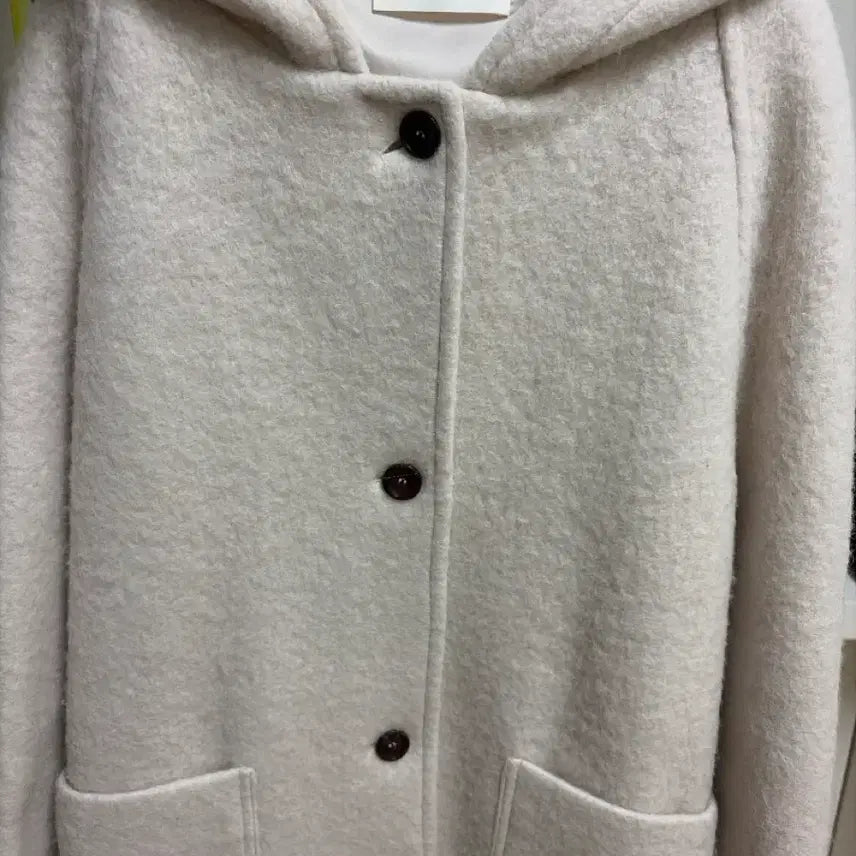 [BUNJANG] Sage Mant Alpha Alpaca Hooded Long Coat (Ivory) / 세이지먼트 알파카 후드 롱 코트(아이보리)