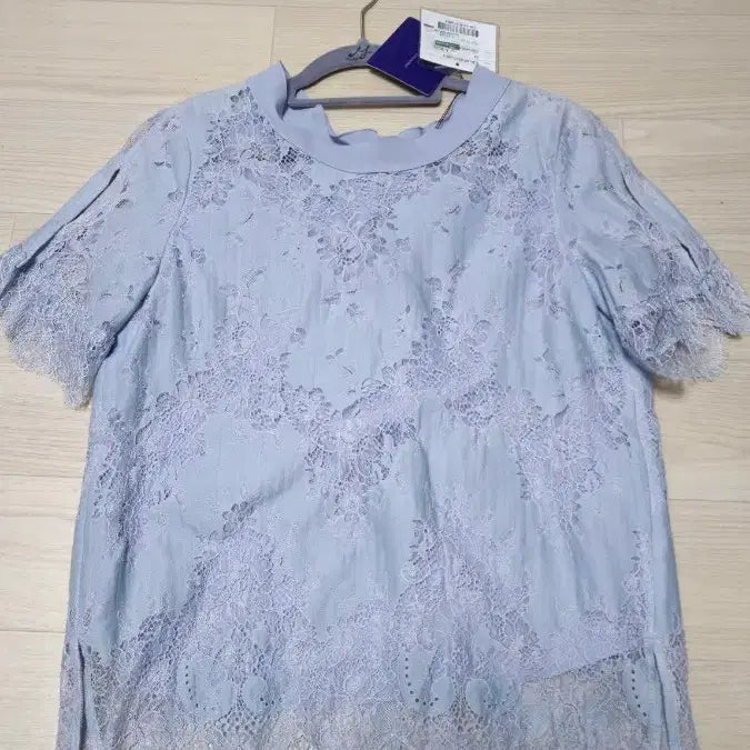 [BUNJANG] The IZ Collection Lace Blouse 55 / (미착용) 더아이잗컬렉션 / 레이스 반팔 블라우스 55