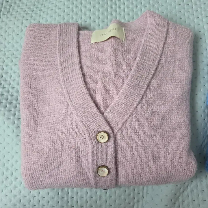 [BUNJANG] Roniel Light Purple V-Neck Knit Cardigan / 연보라 브이넥 니트 가디건