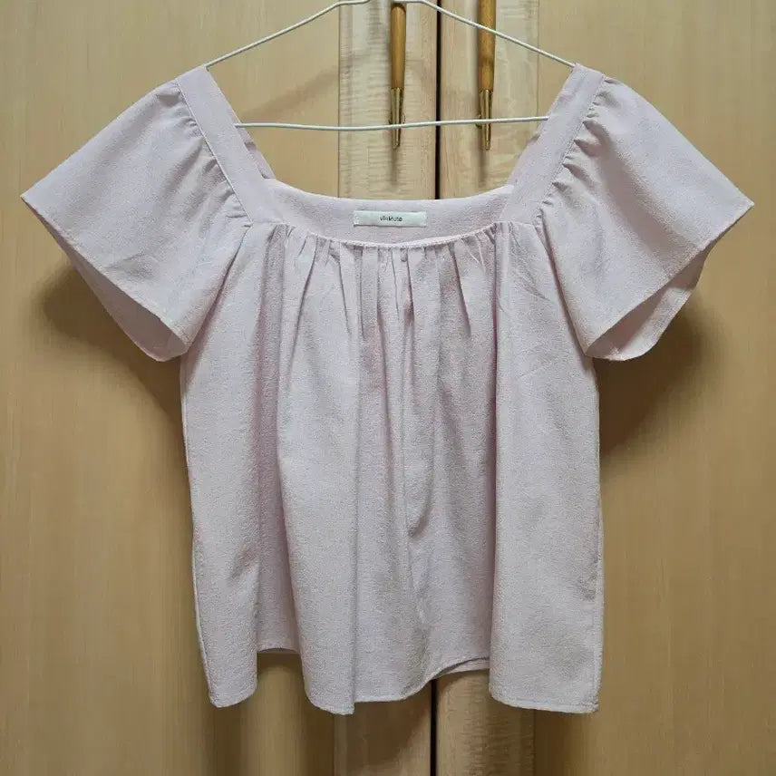 [BUNJANG] Pink Short Sleeve Blouse / 여성 반팔 블라우스 핑크 블라우스
