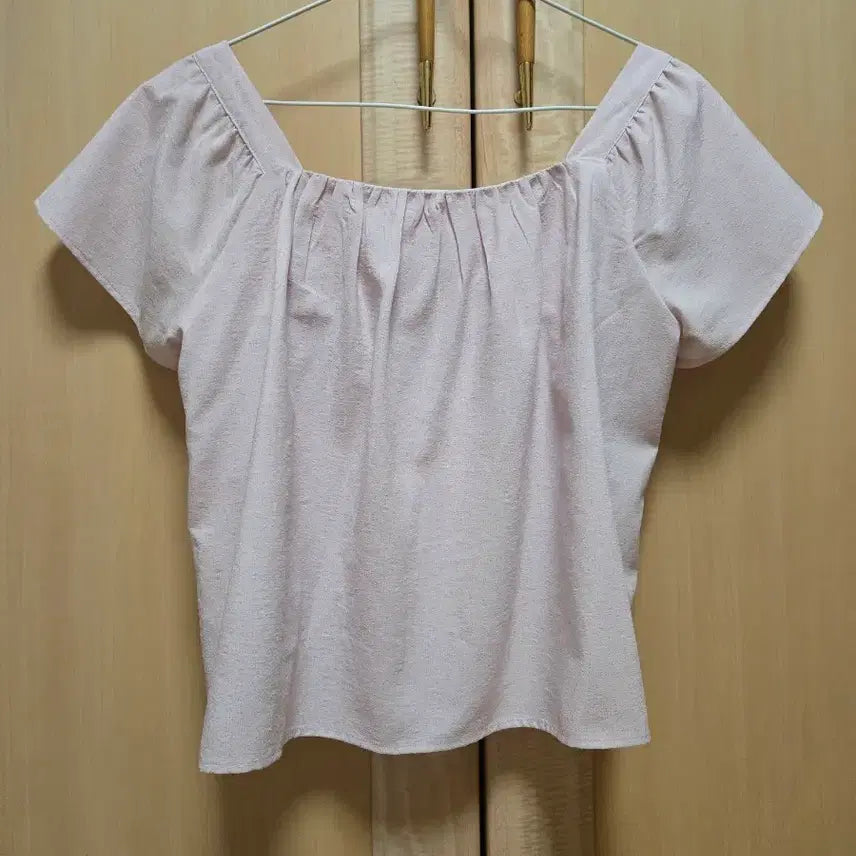 [BUNJANG] Pink Short Sleeve Blouse / 여성 반팔 블라우스 핑크 블라우스