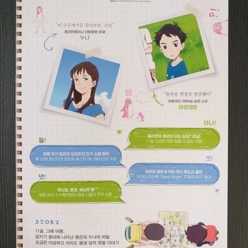 [BUNJANG] Penguin Highway Movie Flyer Poster / 펭귄 하이웨이 영화 전단지 팜플렛 포스터