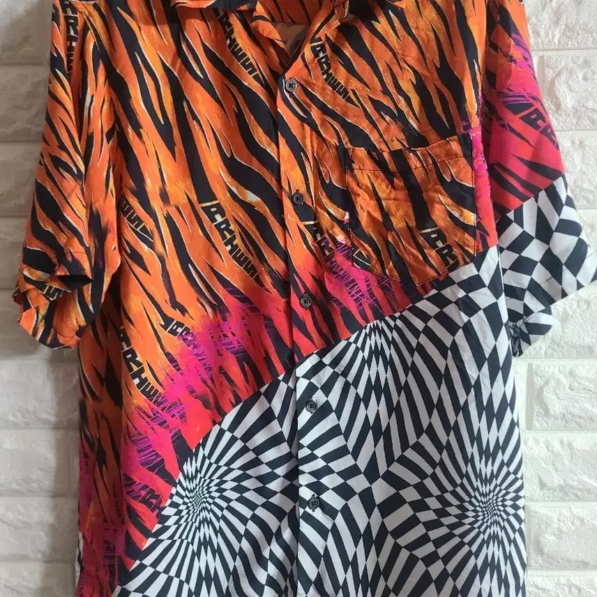 [BUNJANG] Vans Leopard Checkerboard Shirt / 반스 호피 체커보드 남방(실95)