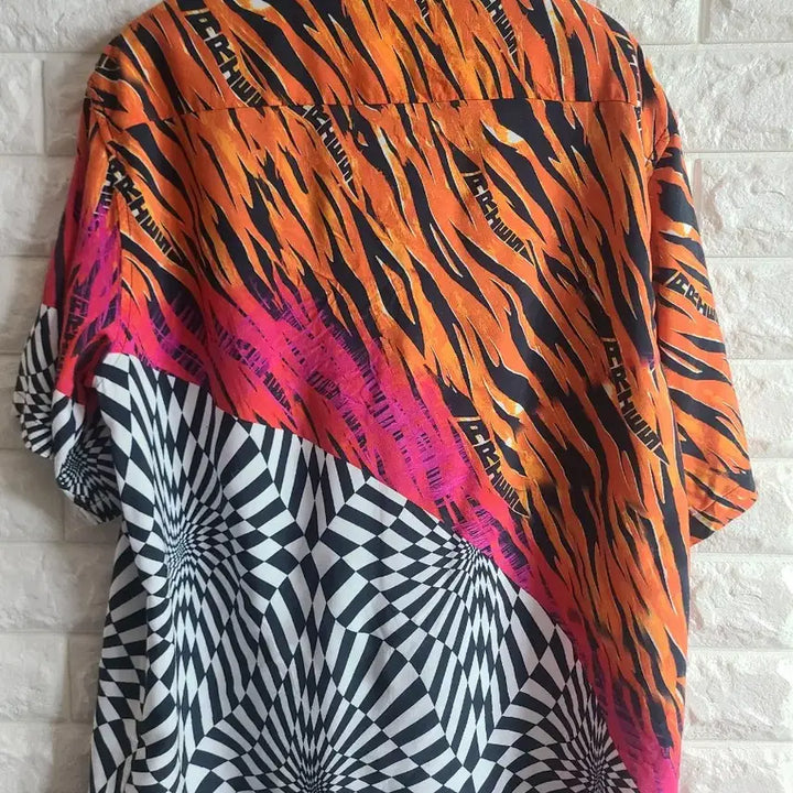[BUNJANG] Vans Leopard Checkerboard Shirt / 반스 호피 체커보드 남방(실95)