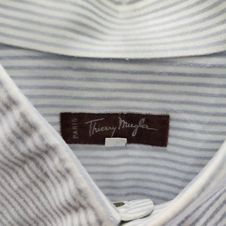 [BUNJANG] THIERRY MUGLER Stripe Light Gray Shirt L / THIERRY MUGLER 뮈글러 스트라이프 라이트 그레이 셔츠 L