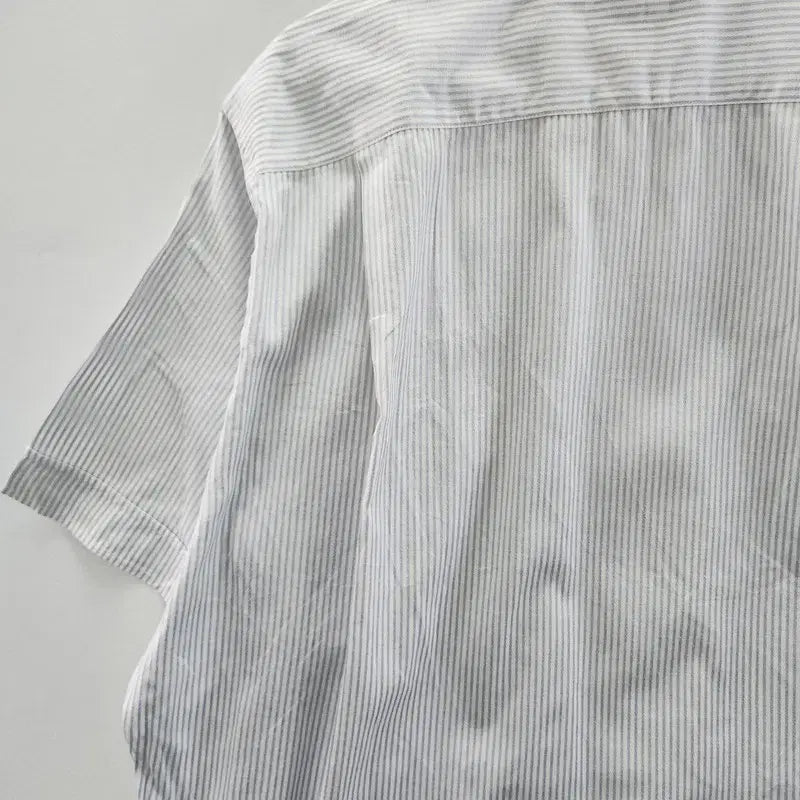 [BUNJANG] THIERRY MUGLER Stripe Light Gray Shirt L / THIERRY MUGLER 뮈글러 스트라이프 라이트 그레이 셔츠 L