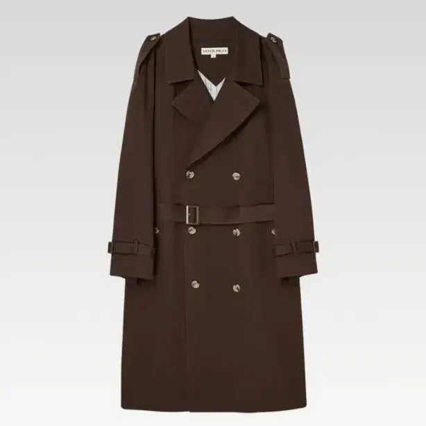 [BUNJANG] Afterpray Brown Trench Coat S / 애프터프레이 브라운 오버핏 트렌치 코트 S