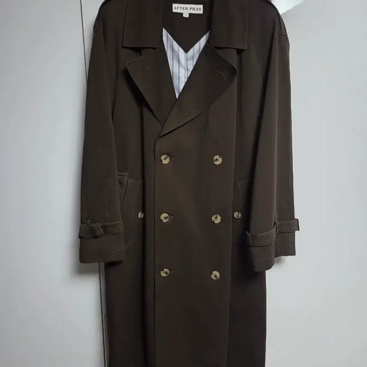 [BUNJANG] Afterpray Brown Trench Coat S / 애프터프레이 브라운 오버핏 트렌치 코트 S