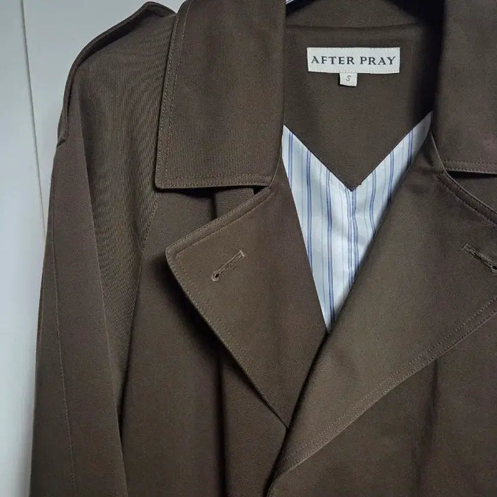 [BUNJANG] Afterpray Brown Trench Coat S / 애프터프레이 브라운 오버핏 트렌치 코트 S