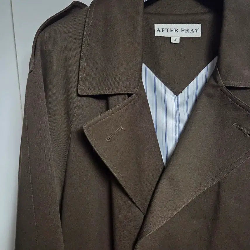 [BUNJANG] Afterpray Brown Trench Coat S / 애프터프레이 브라운 오버핏 트렌치 코트 S
