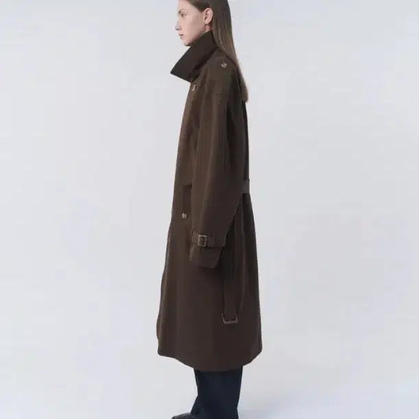[BUNJANG] Afterpray Brown Trench Coat S / 애프터프레이 브라운 오버핏 트렌치 코트 S