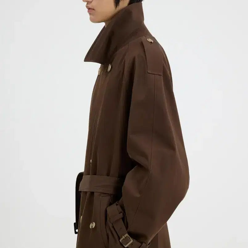 [BUNJANG] Afterpray Brown Trench Coat S / 애프터프레이 브라운 오버핏 트렌치 코트 S