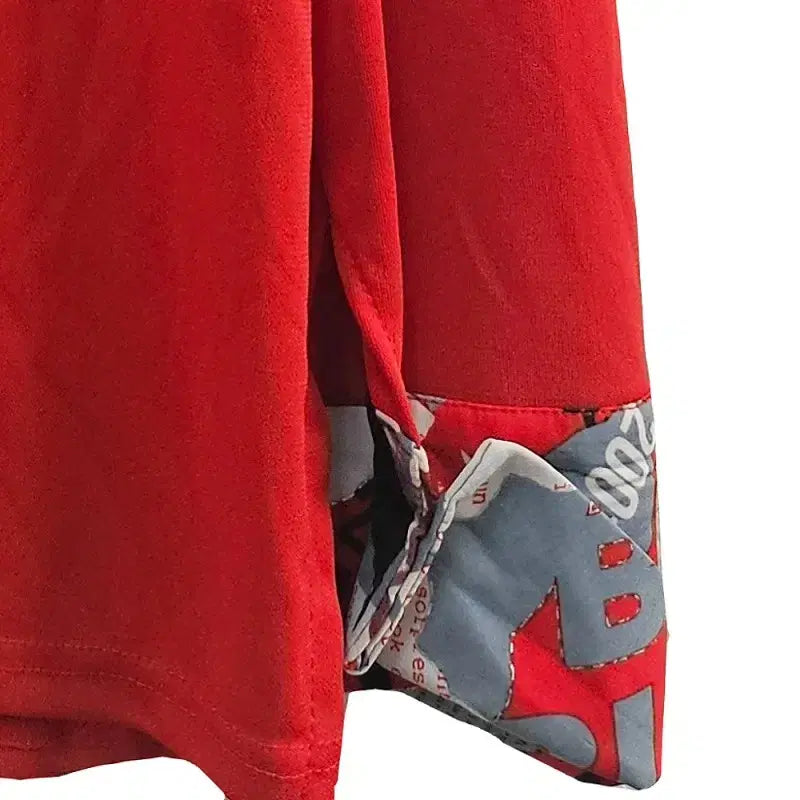 [BUNJANG] ITALY Red Viscose Blend Long Sleeve Tee XXL / ITALY 긴팔 티 여 XXL J5446