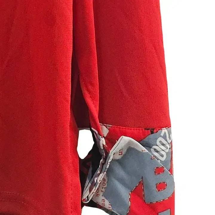 [BUNJANG] ITALY Red Viscose Blend Long Sleeve Tee XXL / ITALY 긴팔 티 여 XXL J5446