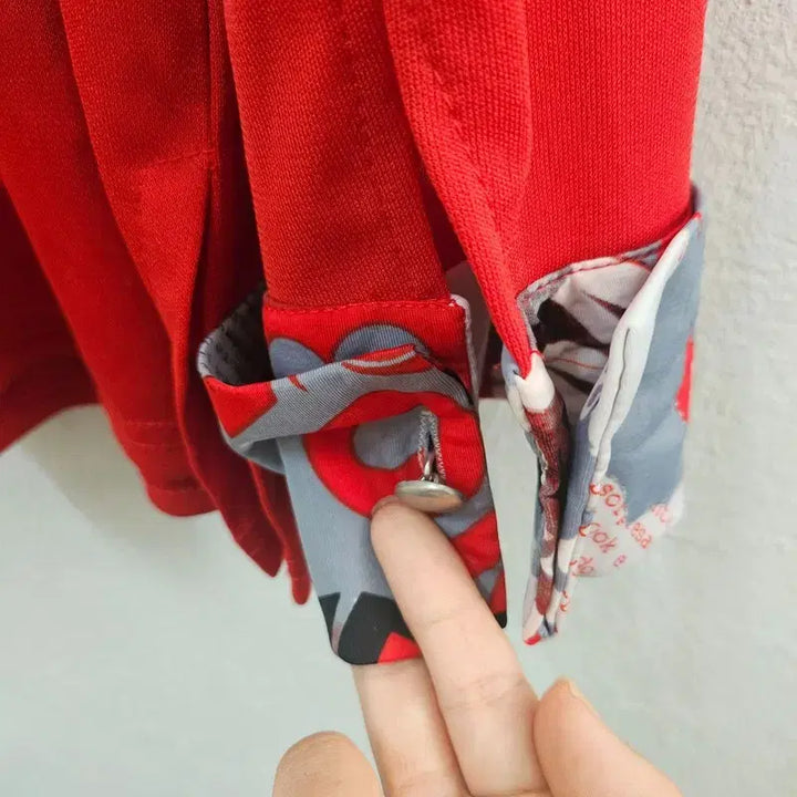 [BUNJANG] ITALY Red Viscose Blend Long Sleeve Tee XXL / ITALY 긴팔 티 여 XXL J5446