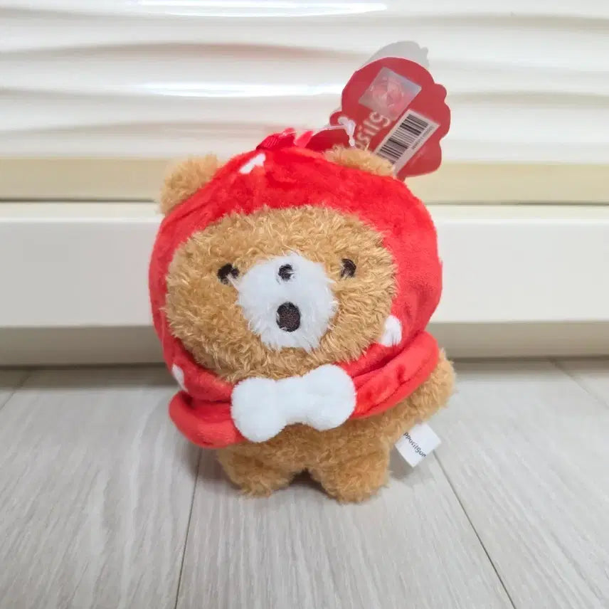 [BUNJANG] Boksilgom Red Mushroom 13cm Plush Keychain / 복실곰 레드 머쉬룸 13cm 인형 키링