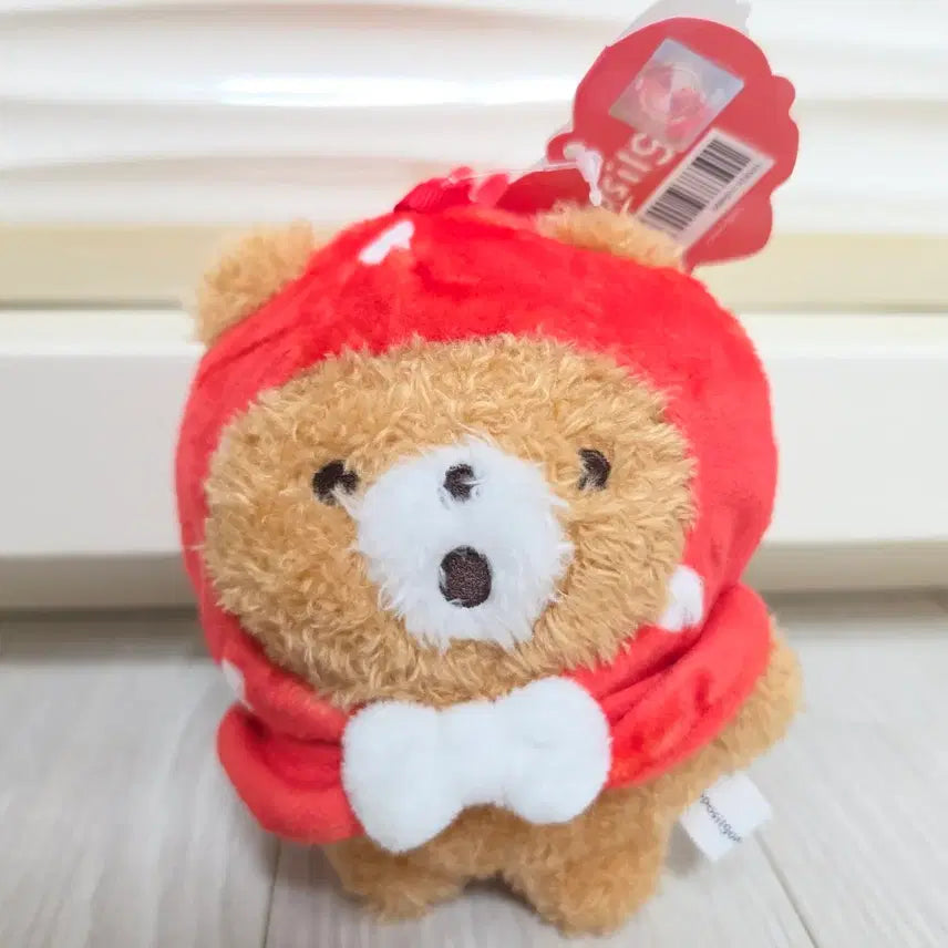 [BUNJANG] Boksilgom Red Mushroom 13cm Plush Keychain / 복실곰 레드 머쉬룸 13cm 인형 키링